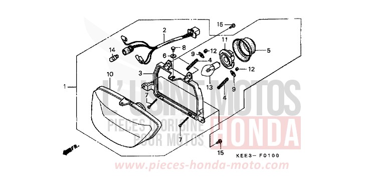 SCHEINWERFER von CB1300 Super Bold'or ABS PEARL SIERRA GREEN (G156) von 1996